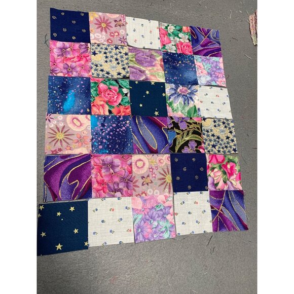206 Precut 2" Multicolor Floral & Star Patterned Cotton Quilted Patchwork Square - Picture 4 of 6